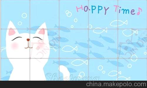 三層）出口韓國高檔鋁箔防油貼紙 廚房防油貼紙 45*75cm 白貓