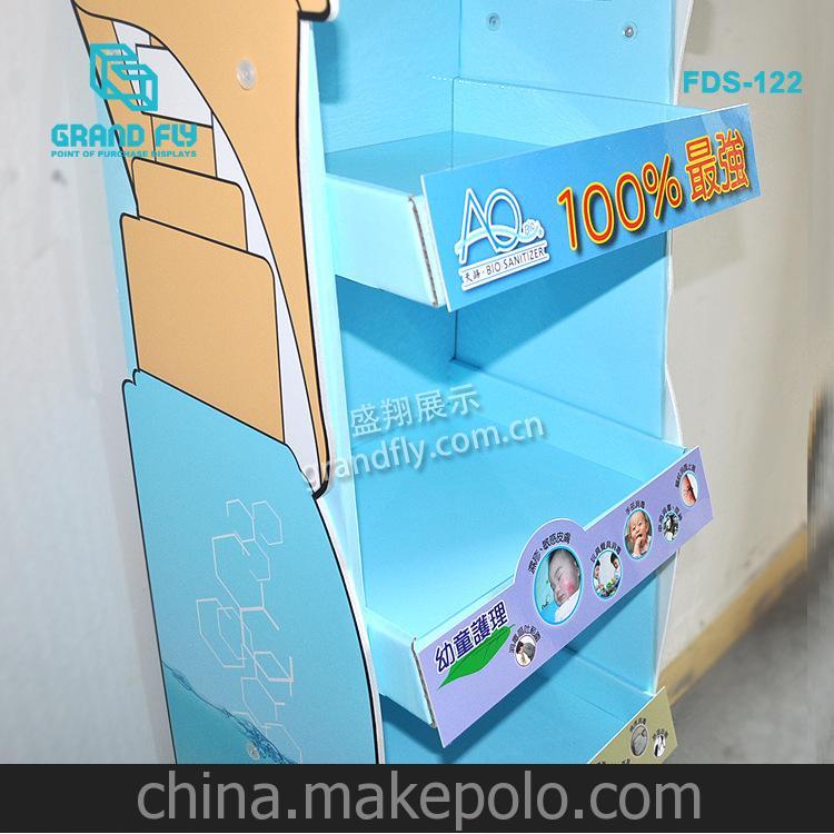 盛翔定制 設(shè)計(jì)造型雙面KT板紙展示架 嬰兒用品紙貨架 紙陳列架