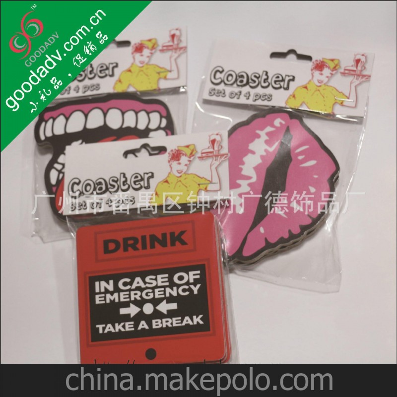 廠家直銷禮品 卡通系列灰板紙軟木杯墊 出口外貿杯墊禮品