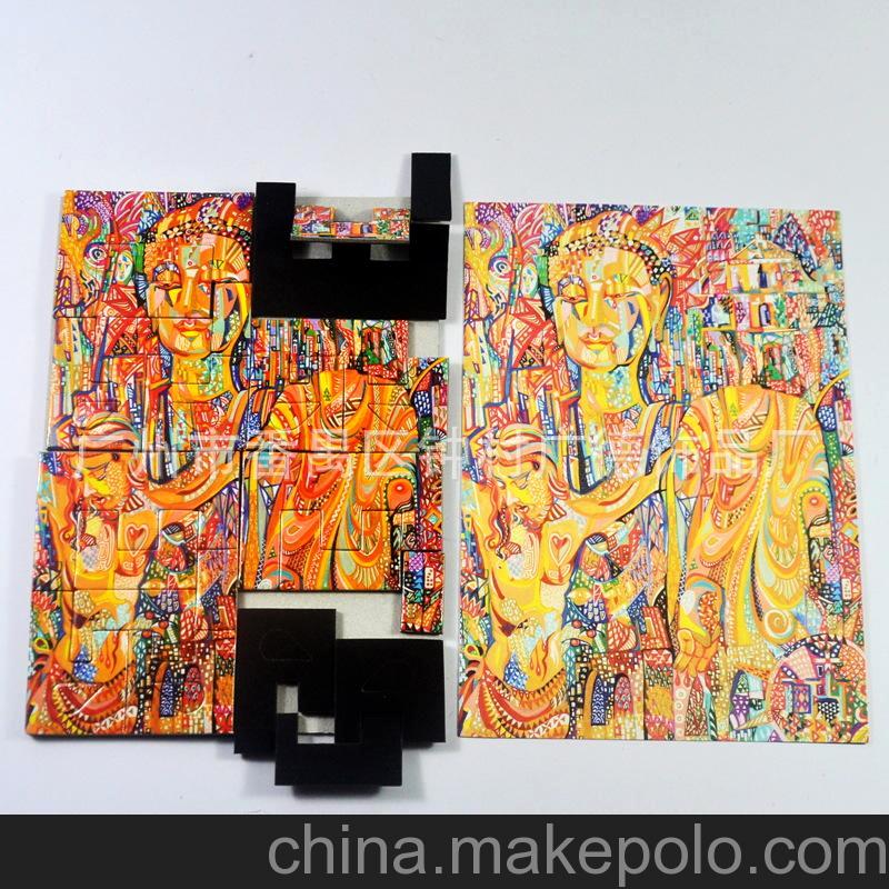 工廠批發(fā) 字母磁性紙質拼圖 灰板紙彩色拼圖