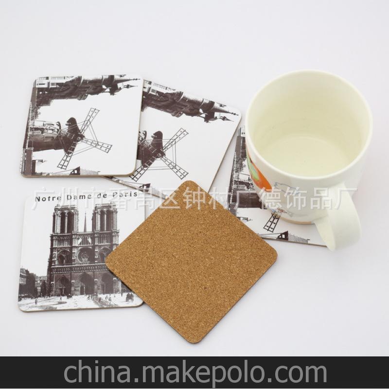 廠家直銷禮品 灰板紙軟木杯墊 來(lái)稿定制 1000起訂 加印logo