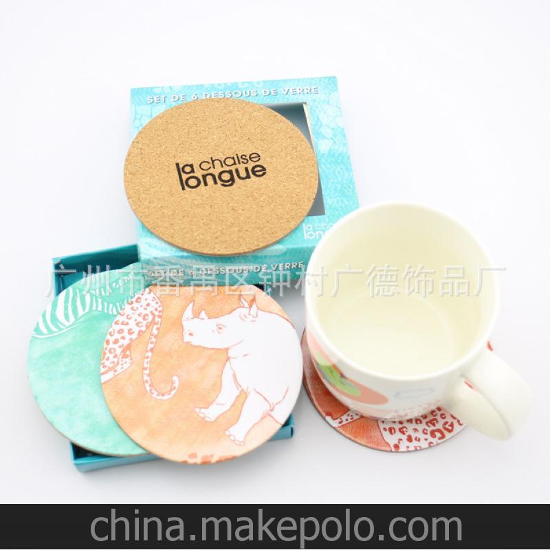 廠家直銷禮品 灰板紙軟木杯墊 來(lái)稿定制 1000起訂 加印logo