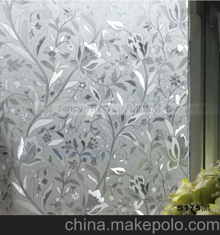 靜電玻璃紙批發 凡菲PVC玻璃貼 隔熱防曬 黑色時尚窗紙玻璃膜