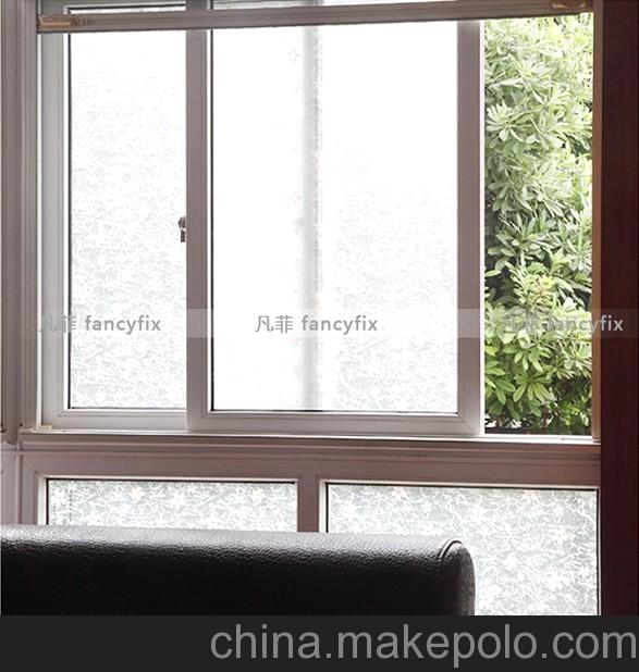 玻璃貼批發 凡菲無膠衛生間門貼 彩印不透明PVC靜電玻璃紙