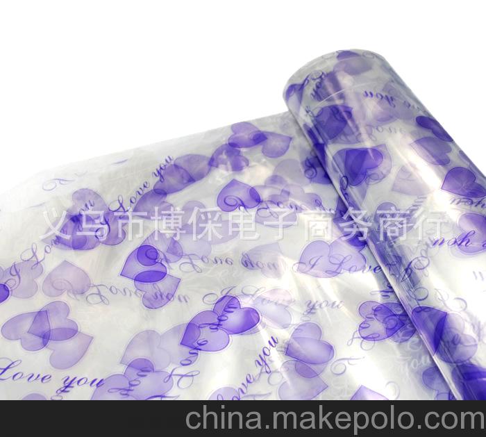 批發卡通花束包裝禮品袋 透明印花包裝袋 印心包裝袋 大娃娃袋