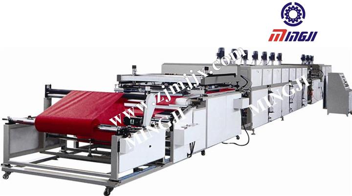 全自動雙色卷對卷無紡布絲網版印刷機，無紡布制袋機