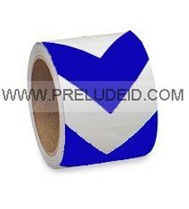 V型警示膠帶-反光-藍/白