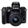 佳能（Canon）EOS M5 微單相機套機 APS-C畫幅CMOS傳感器 約2420萬像素 3.2英寸液晶屏 全像素雙核對焦 專業電子取景器 無內置存儲 含EF-M 15-45mm f/3.5-6.3 IS STM鏡頭 含相機包 一年保修 黑色